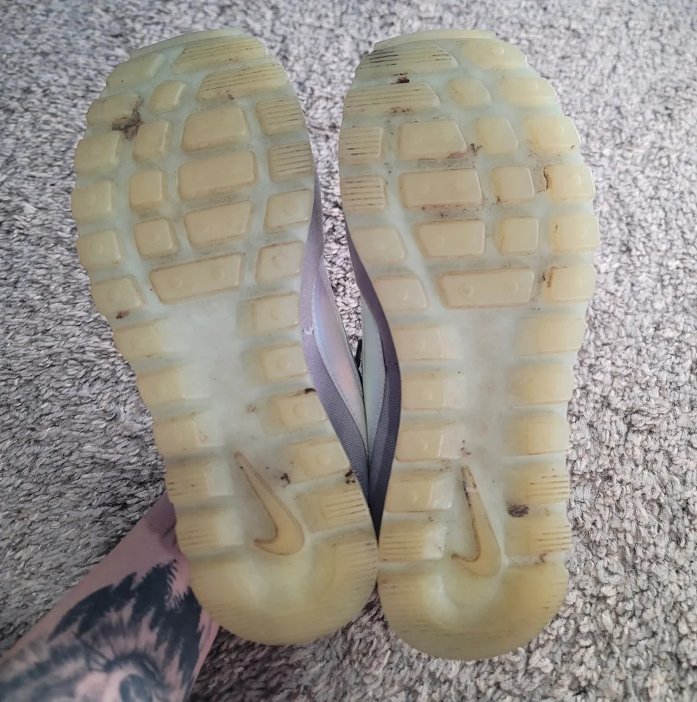 Nike Pre Love Ox Gray Suede Blue Iridescent Holographic Sneakers 7 - Picture 9 of 11